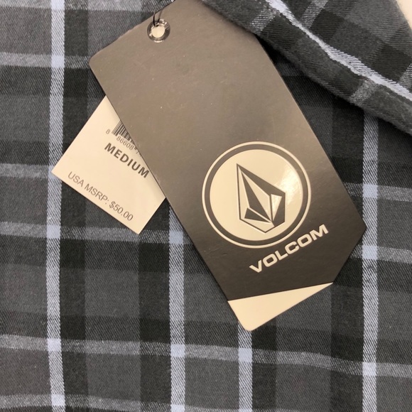 NWT. Volcom Men's Keiran Plaid Pocket Shir Blue Size Small - Picture 4 of 5